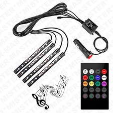 STRISCIA LED INTERNI AUTO CAMION CAMPER 4 STRISCE UINIVERSALI CON TELECOMANDO