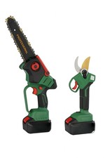 Kit Potatura Motosega 8'' + Forbice Cesoia a 2 Batteria 88Vf Motore Brushless