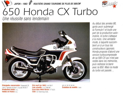 Fiche moto honda cx - cx, 650