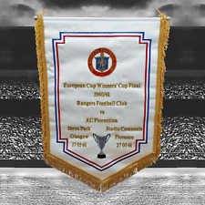 Pennant ricamato Rangers FC v AC Fiorentina finale Coppa delle Coppe UEFA 1961