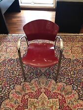 6 sedie  colore rosso e metallo cromato