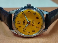 Orologio da polso uomo vintage HMT Pilot giallo 17 Jewels meccanico carica manuale