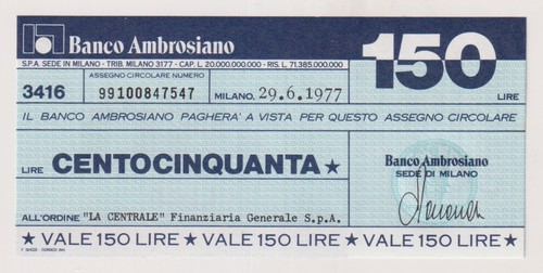 Miniassegni banco ambrosiano - ,