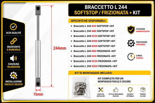 Pistone molla gas 244mm - pistone,