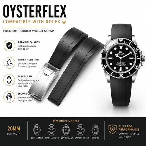 Oysterflex style black rubber - oysterflex,