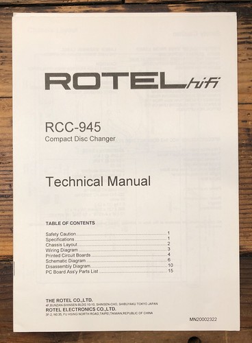 Rotel rcc 945 - rcc-945, cd