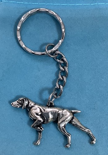 Pointer silver pewter keyring - silver,