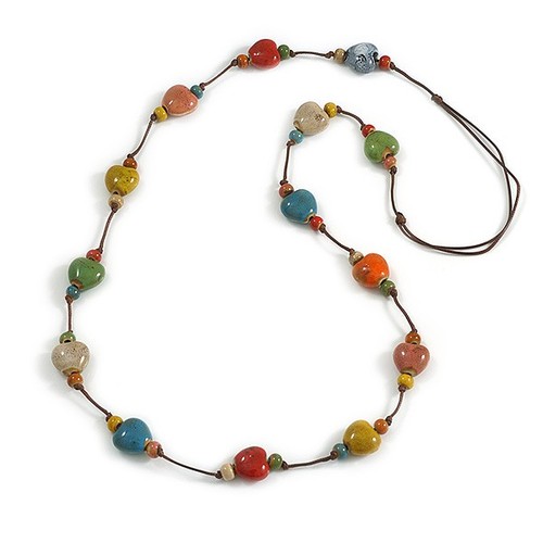 Collana lunga corda seta - lunga, di
