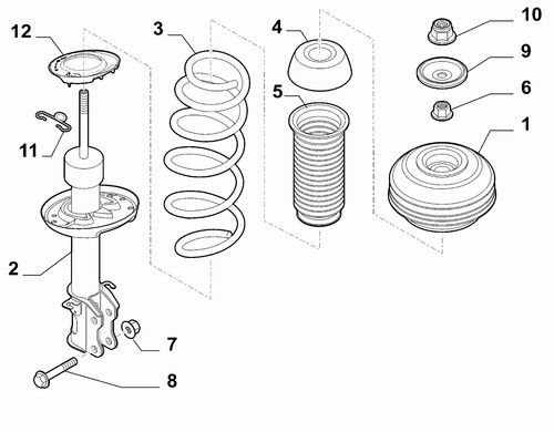 Ammortizzatore ant fiat - ammortizzatore, sx