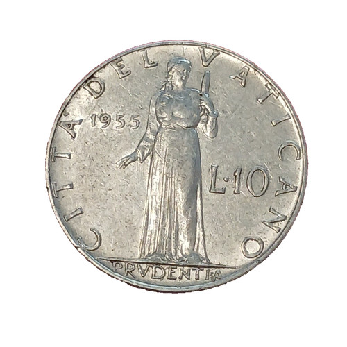 Vaticano moneta lire - vaticano, 1955