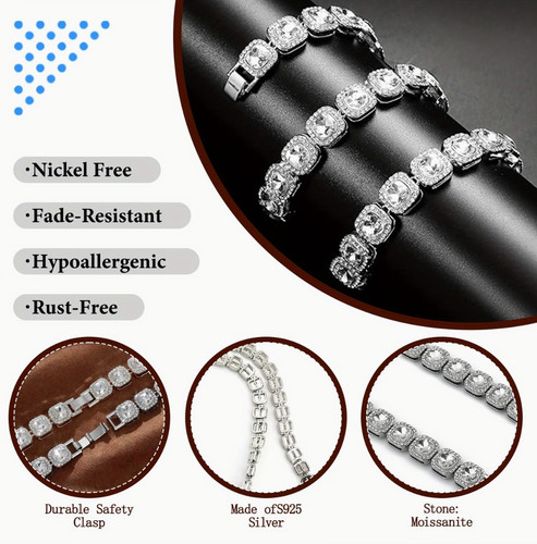 Catena moissanite vvs 10mm - moissanite,