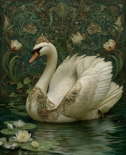 Stampa artistica 8x10 cigno - artistica,