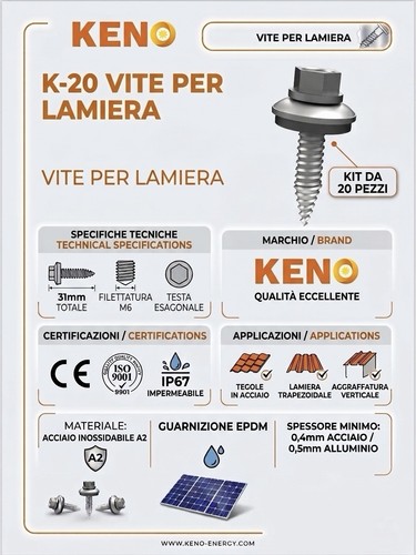 20x viti keno lamiera - viti, k-20
