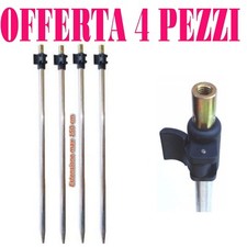 4 PICCHETTI PESCA CON FILETTATURA M.1,50 PER ALLARMI ACUSTICI CARPFISHING NASSA