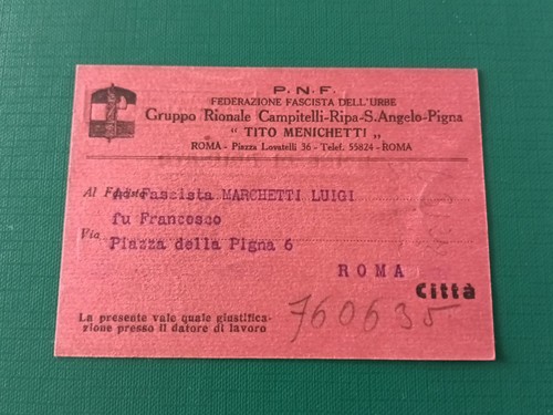 Tessera gruppo rionale - gruppo,