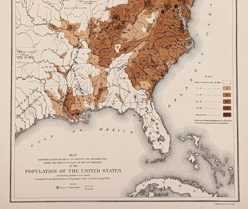 1820 stati uniti - stati, mappa