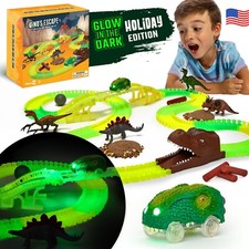 Dinosauro Race Track Glow in the Dark Giocattolo per Ragazzi, Regalo Natale per Bambini