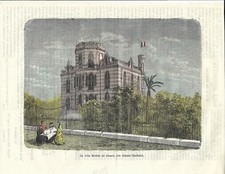 Stampa antica ALASSIO Villa