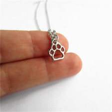 Collana Acciaio con Zampetta ciondolo Zampa Argento Cane Gatto catena Uomo Donna