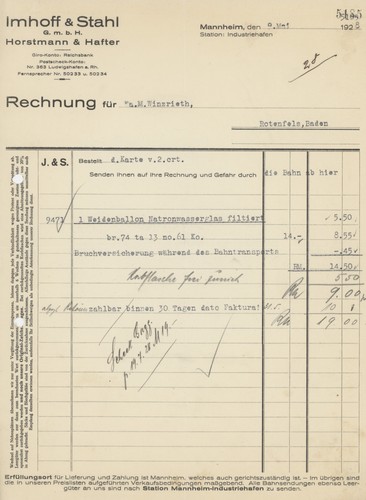 Rechnung imhoff stahl gmbh - rechnung,