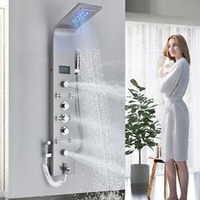 Pannello doccia LED acciaio