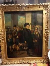 Dipinti antichi 800 oil painting  vittoriano  fiamminghi Ciardi venezia brombo 