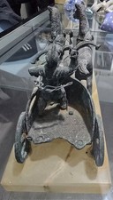 ☆Vero Affare☆ Biga Con Condottiero Romano In Bronzo Con Base Di Marmo