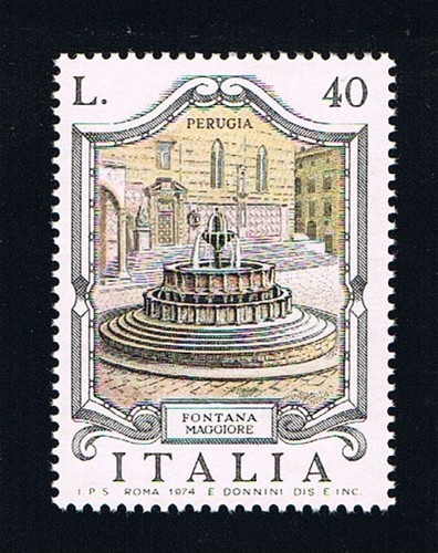 Italia francobollo fontana - 1,