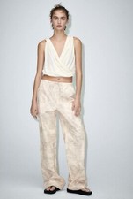 Pantalone cargo donna Zara nuovo con etichetta gamba dritta stampato taglia XS