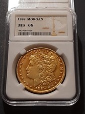 Lotto MONETA 1888 PLURIBUS UNUM ONE DOLLAR UNITED STATES OF AMERICA PLACCATA ORO