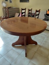 tavolo rotondo allungabile - 108cm diametro, color ciliegio