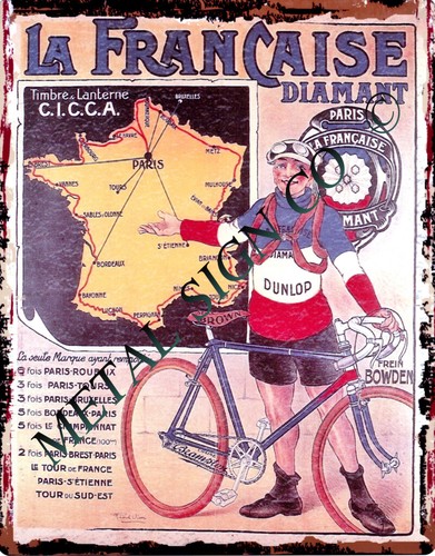 French cycle advert - french, metal