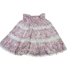 Gonna di lino rosa floreale Temptation Positano donna taglia S