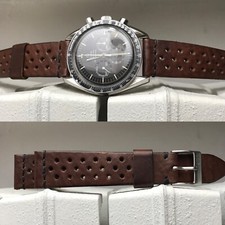 20 mm Genuine Sienna Brown Leather watch Strap for vintage chrono camaro monaco