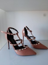 Décolleté Primadonna  rosa a punta con borchie e tacco alto Tg 38  Vera Pelle