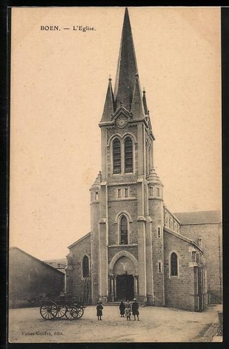 Cpa boen église - cpa, boen,