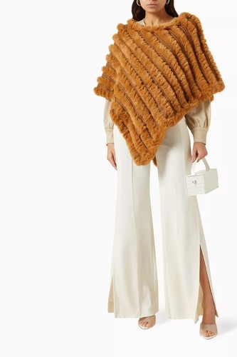 Poncho eco pelliccia nero - poncho,