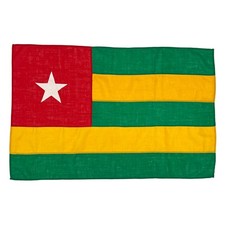 Vintage Lana Cucita Togo Bandiera Africana Tessuto Nautico Arte Decorazione Togolese Panno