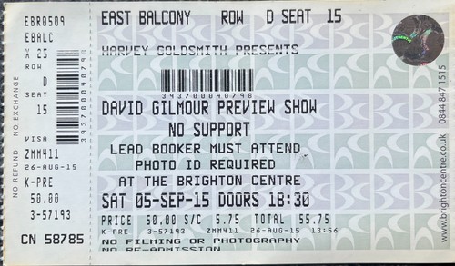David gilmour preview - gilmour, show
