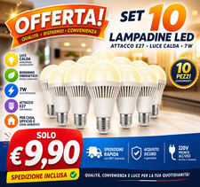 10 Lampadine LED E27 7W Luce