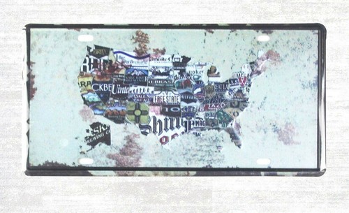 Insegna latta mappa americana