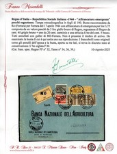 1944 17 APRILE AFFRANCATURE IN EMERGENZA RACCOMANDATA DALLA BANCA NAZIONALE AGRI