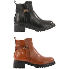 Women Low Faux Leather Ankle