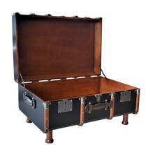 Authentic Models Stateroom Trunk Table Black cassapanca tavolino ripiano decorazione retrò