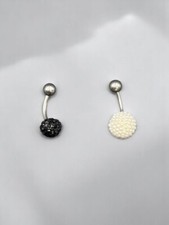 Due Piercing da Ombelico in Acciaio chirurgico Banana mm. 1,6x10