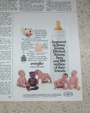 Pubblicità stampa 1987 - Evenflo nursers biberon CARINI neonati in pannolini pubblicità