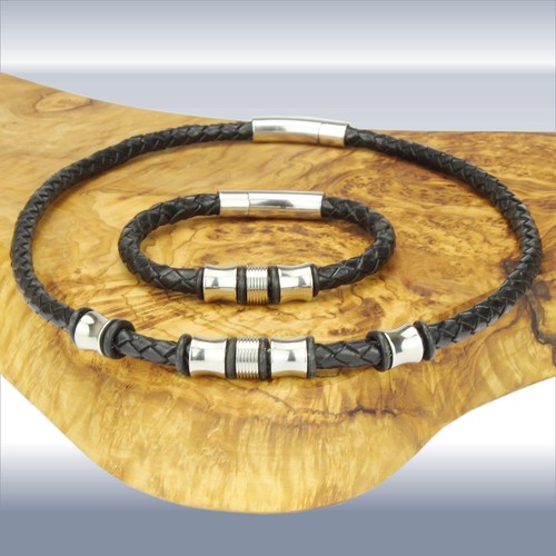 Set catena pelle - pelle, +