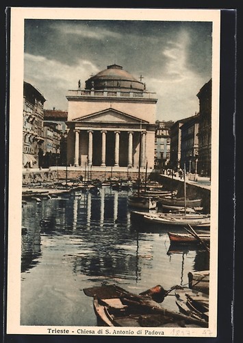 Cartolina trieste chiesa di - cartolina, trieste,
