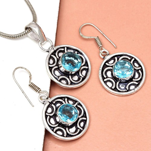 Set orecchini topazio blu
