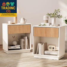 Set 2 comodini scanalati